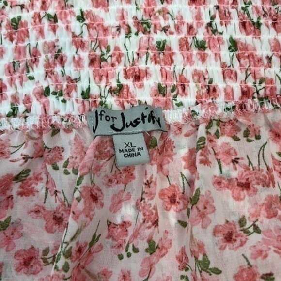 J for Justify Floral Smocked Long Sleeve Mini Dress Size XL NWT - Picture 7 of 8